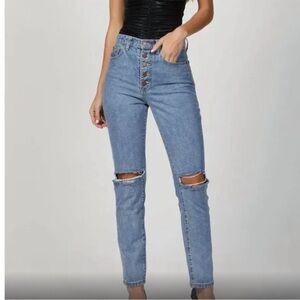 WeWoreWhat Revolve The Danielle High Waisted Jeans Button Fly